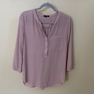 NYDJ Mauve Blouse with Pocket Detail